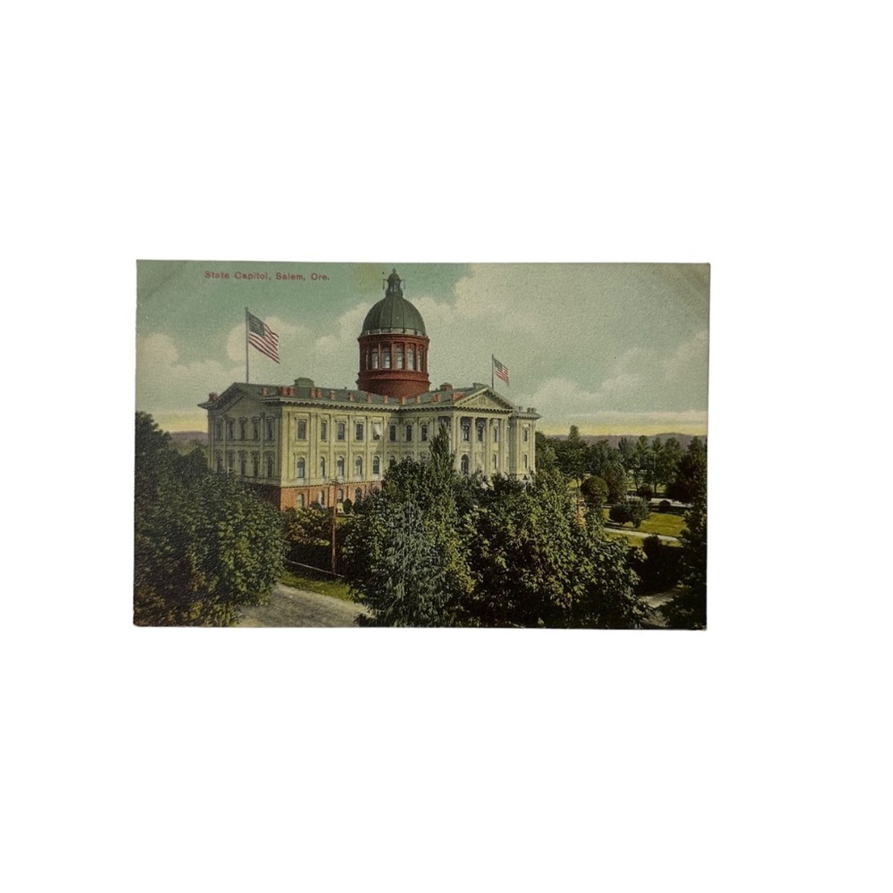 Vtg 1910s Postcard State Capitol Salem Oregon OR Divided Back Unposted Long View